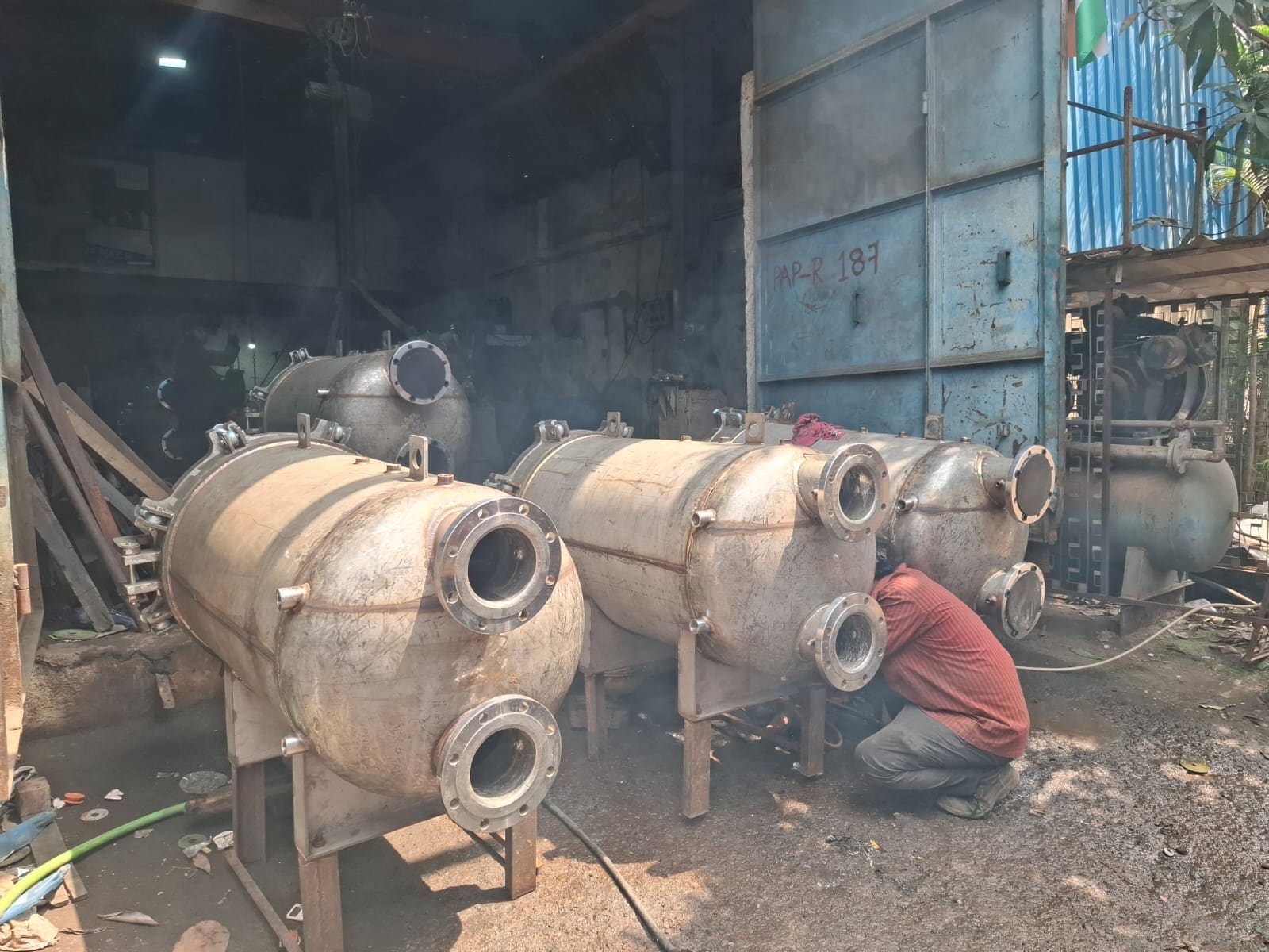 Process Vessels in Fit-Up — Process Vessels fabricated by Tech Mech Engineering
